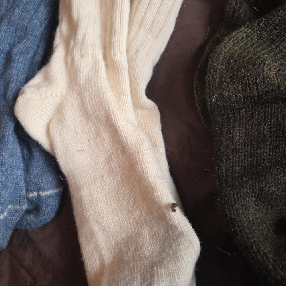 Cozy Women's Knit Socks - Black, Blue, Cream - Picture 4 of 7